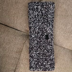 Black and White Knit Ear Warmers For Women